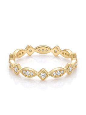 Gold Tone Eternity Stackable ring band, Charmed Aroma